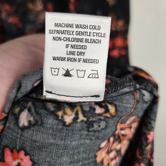 1.State Black Floral Sleeveless‎ Asymmetrical Wide Leg V-Neck Jumpsuit Size XL - Picture 9 of 9